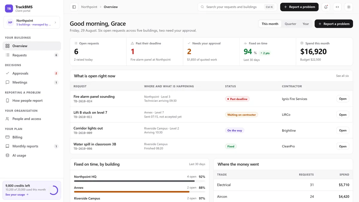 TrackBMS client portal